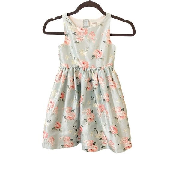 Gymboree Floral Easter Formal Dress Light Blue 5 EUC - Picture 1 of 3